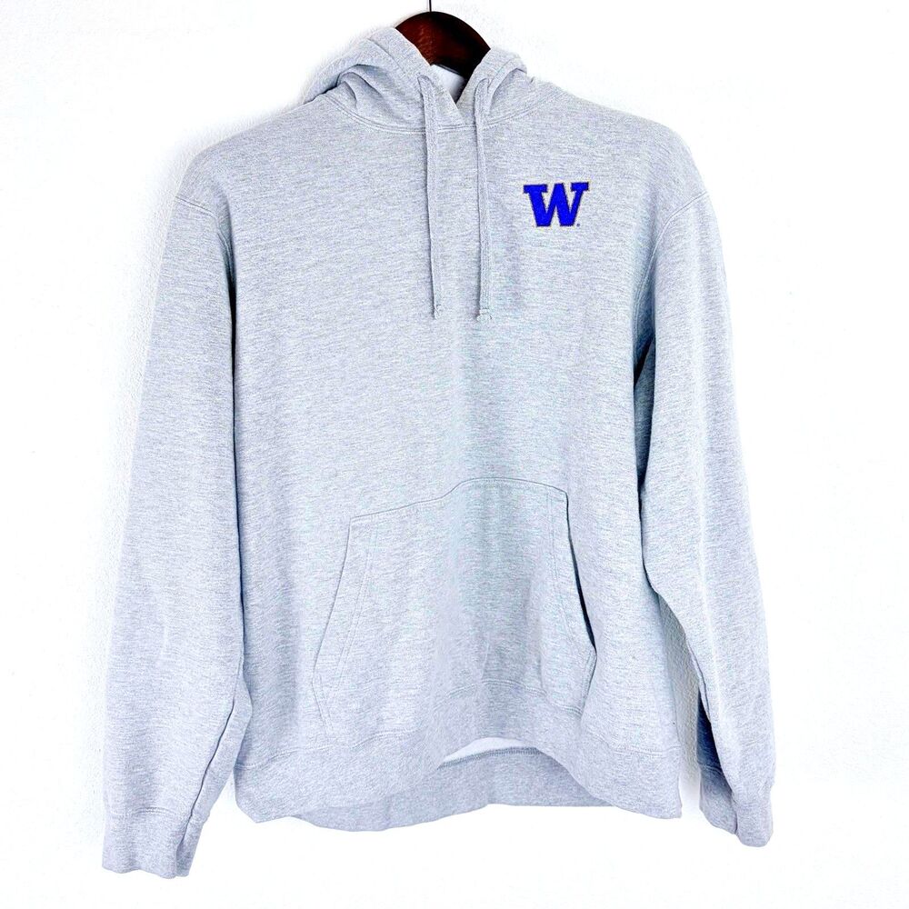 UW Washington Huskies Gray Hoodie Sweatshirt Unisex Large